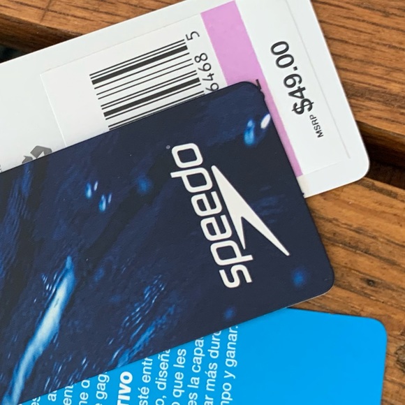 NWT Speedo Competitive Swimwear Size 32 Blue Stripe - Picture 10 of 12